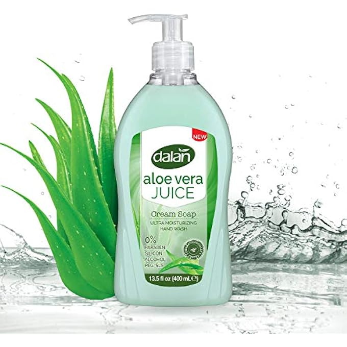Dalan ALOE VERA JUICE CREAM ULTRA MOISTURIZING LIQUID HAND SOAP FOR DRY AND FRESH HANDS FEELING CLEAN AND SOFT (13.5 FL OZ / 400 ML (PACK OF 3)) - Image 4